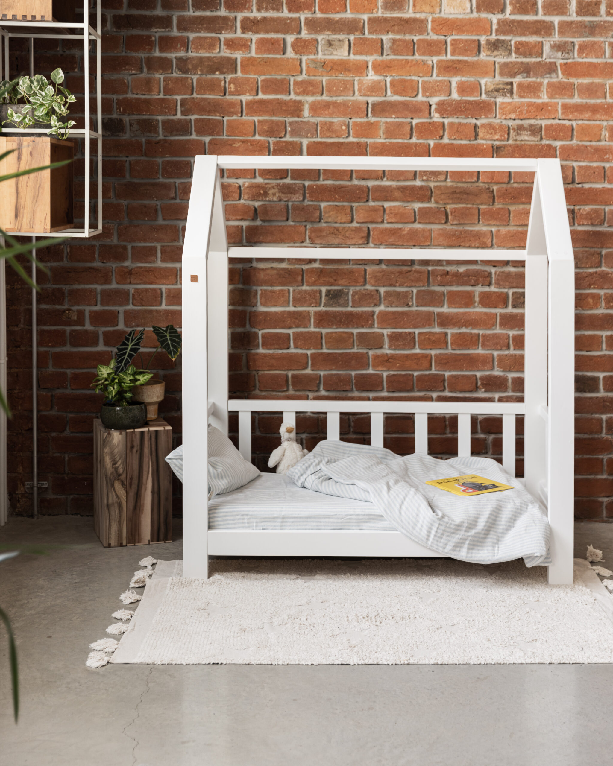 Dusty Blue Large Stripes Sheet for kids