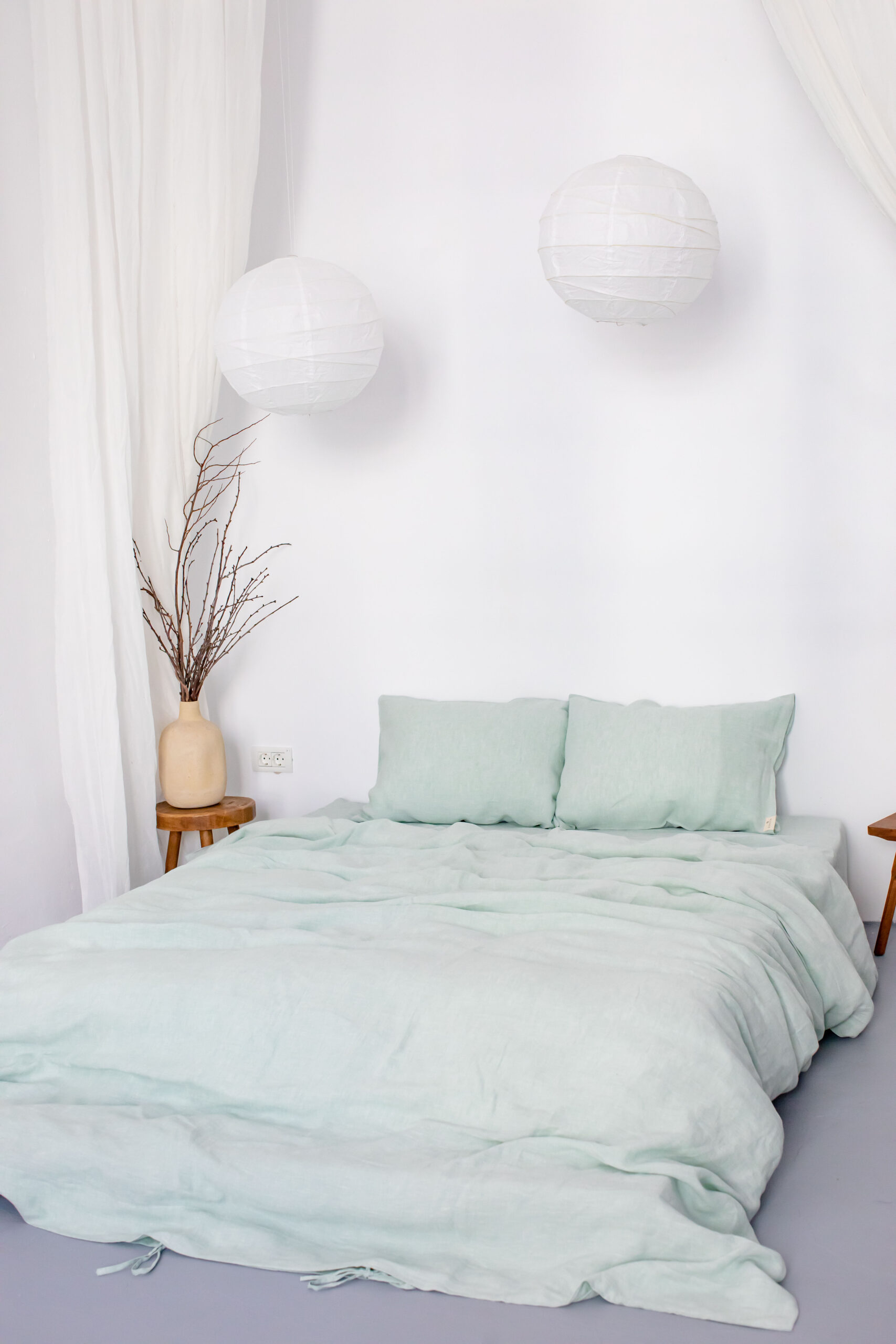 Dusty Green Set 50x70 Pillowcases and 220x220 Quilt Cover