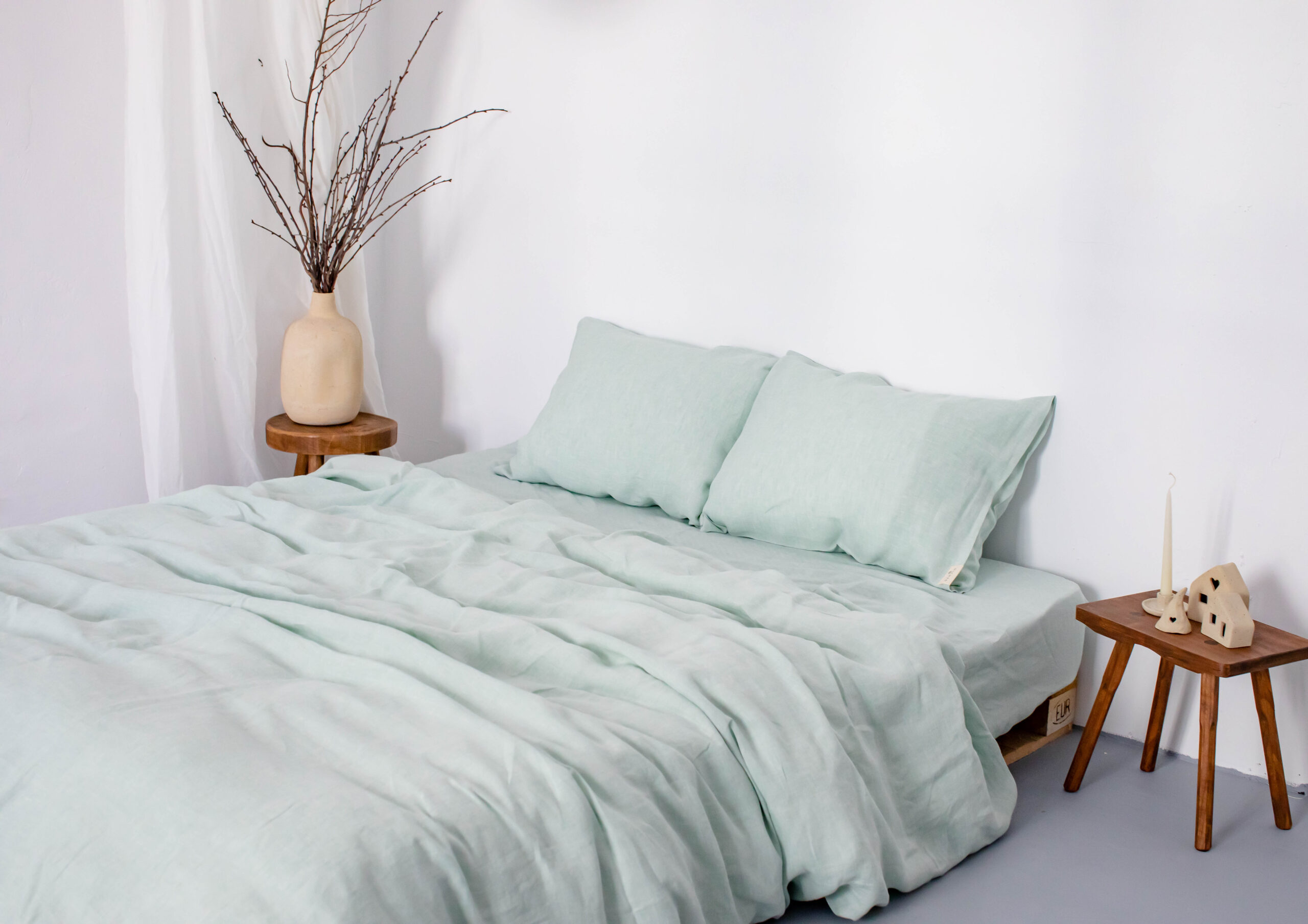 Dusty Green Set 60x60 Pillowcases and 200x220 Quilt Cover