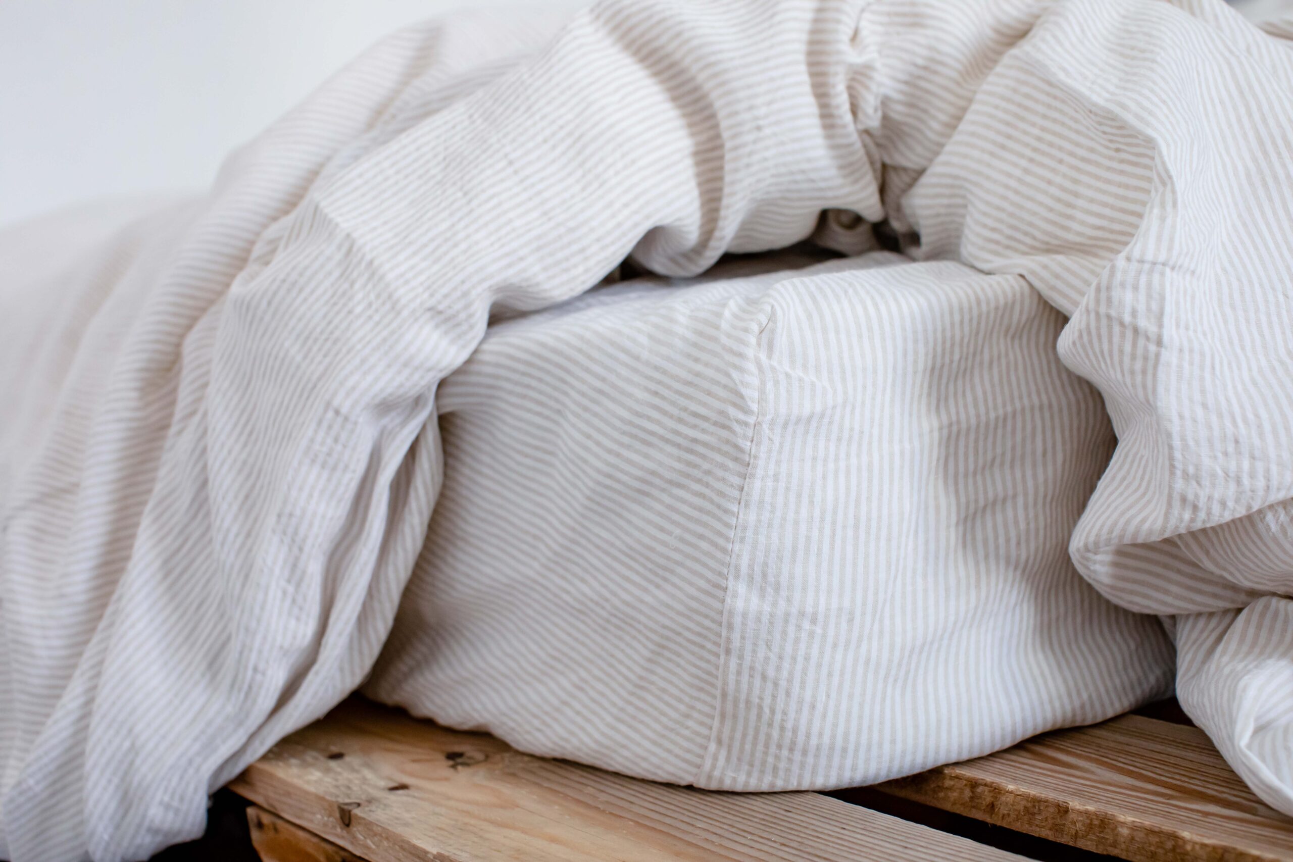 Natural Small Stripes Set 80x200 Sheet and 150x200 Quilt Cover