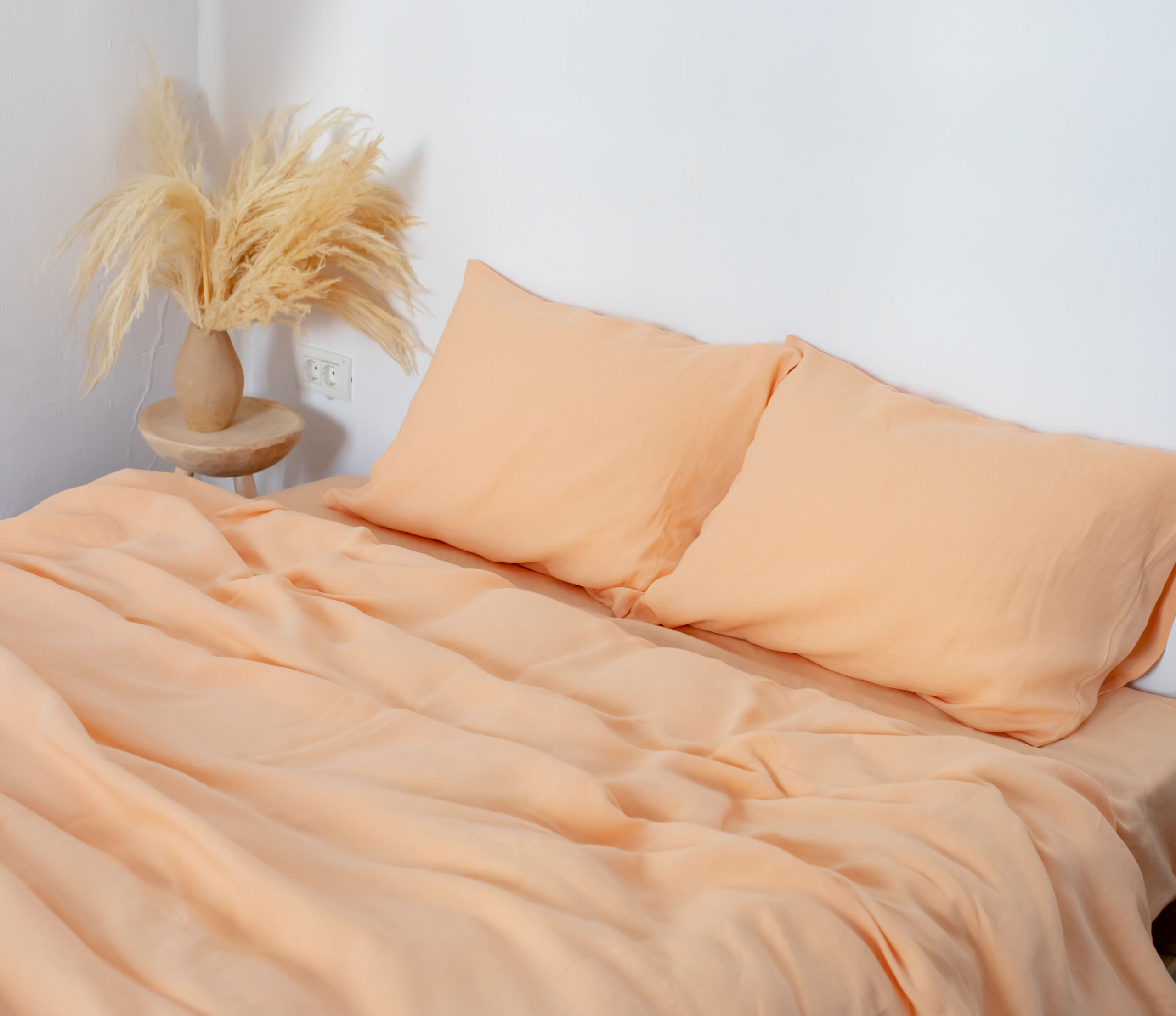 Peach Bite Set 80x80 Pillowcases and 220x240 Quilt Cover