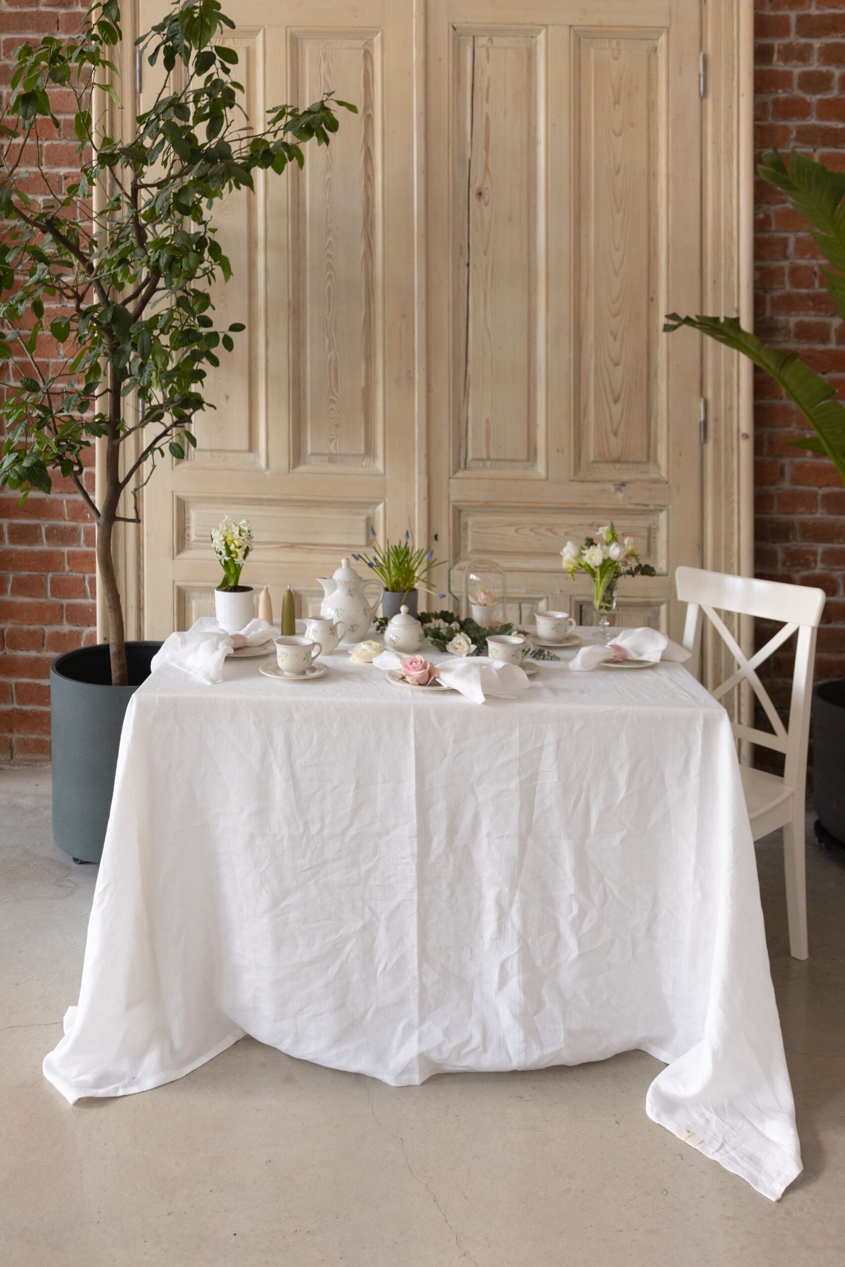 Gentle White Tablecloth