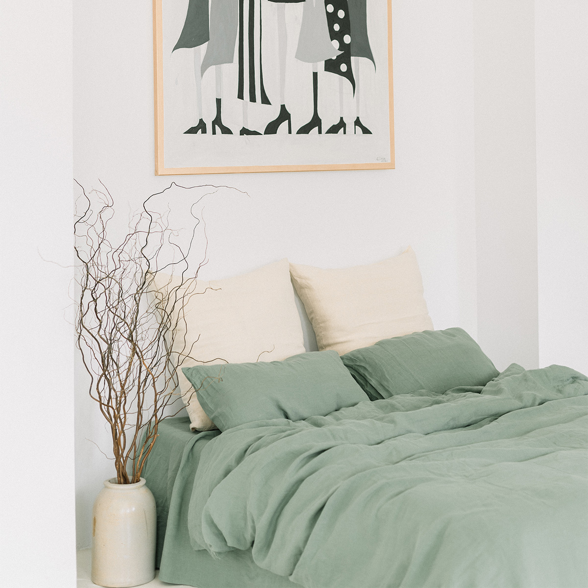 Mint Green Set 50x70 Pillowcases and 90x200 Sheet