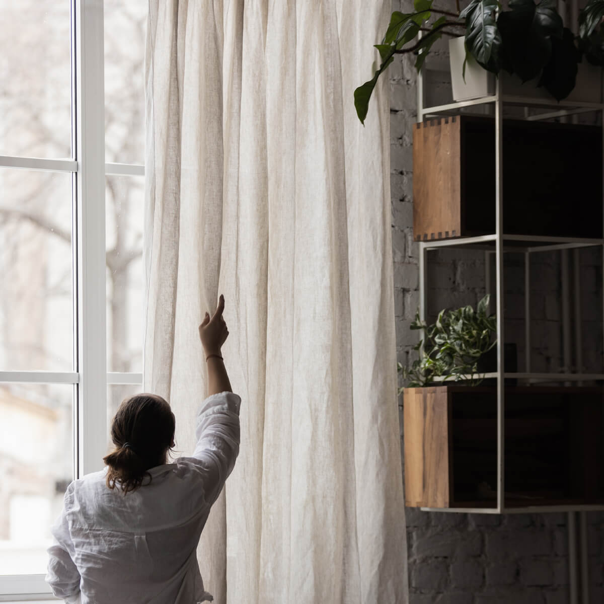 Natural Recycled Wool Curtain 160x270