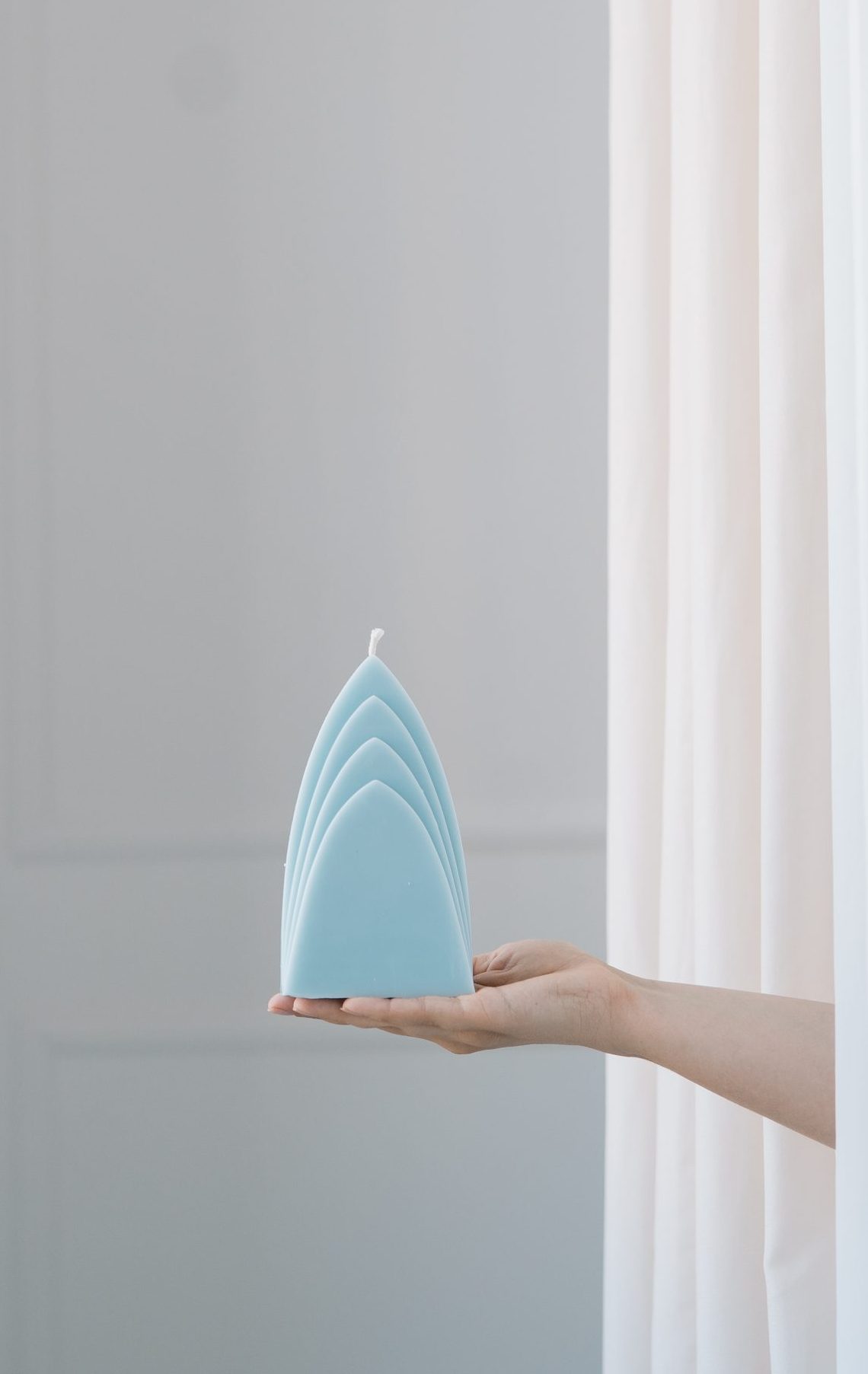 Handmade wax candle Blue Chapel