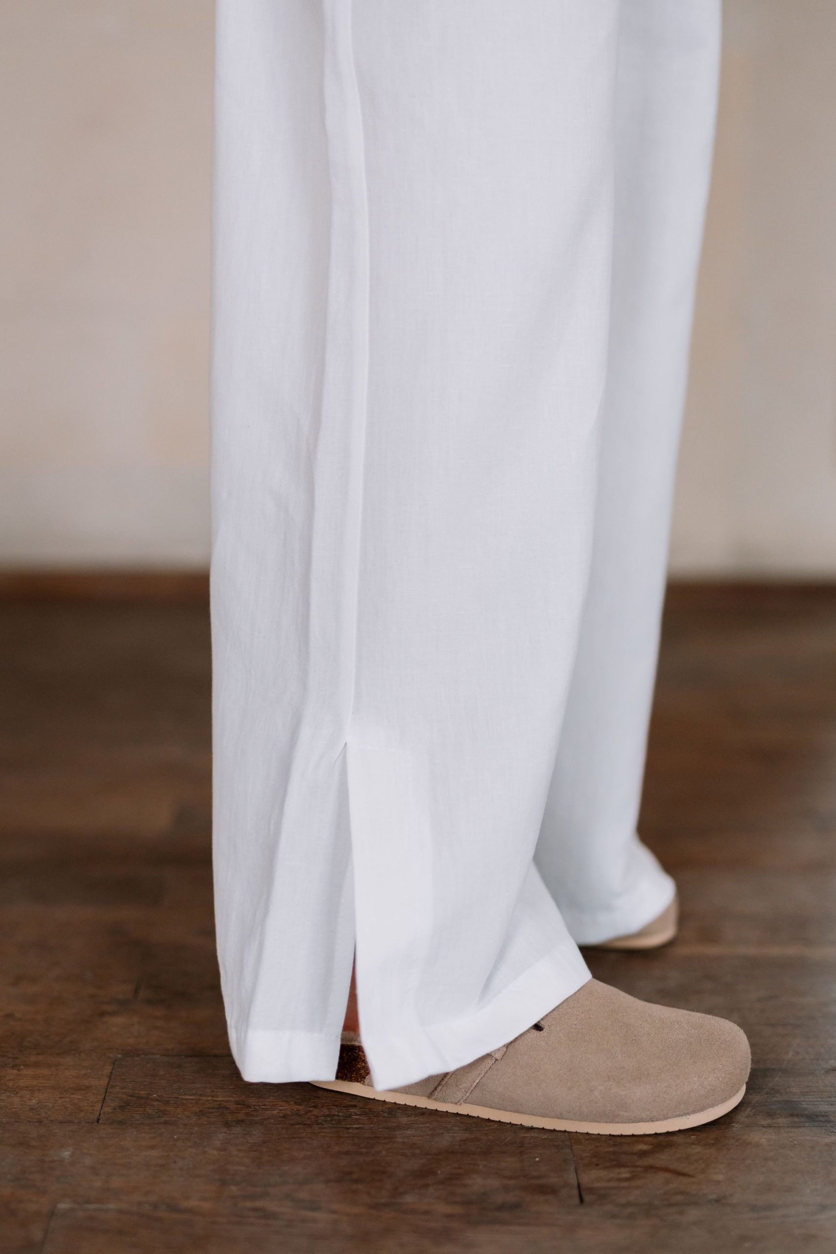 Pajama trousers linen and cotton Air White
